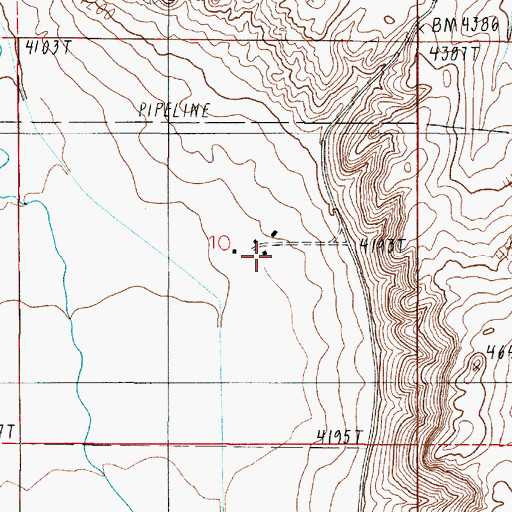 Topographic Map of 01N02E10DBAB01 Well, MT