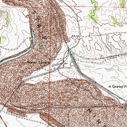 Topographic Map of 01N42E07CBAB01 Well, MT