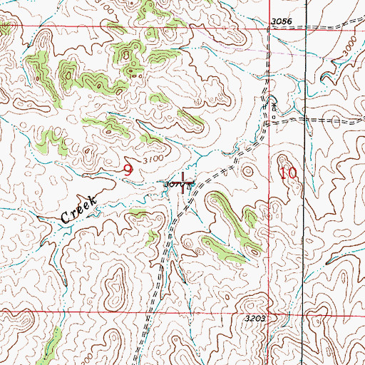 Topographic Map of 01N46E09DBAA01 Well, MT