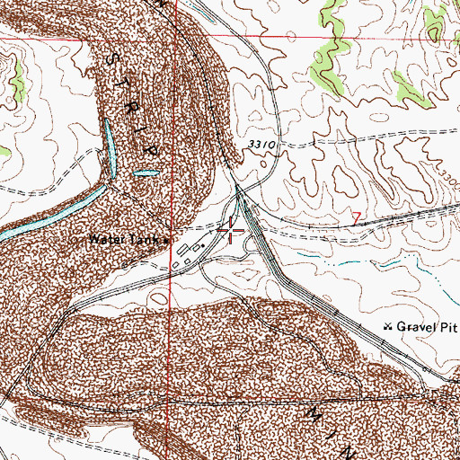 Topographic Map of 01N42E07CCA_01 Well, MT