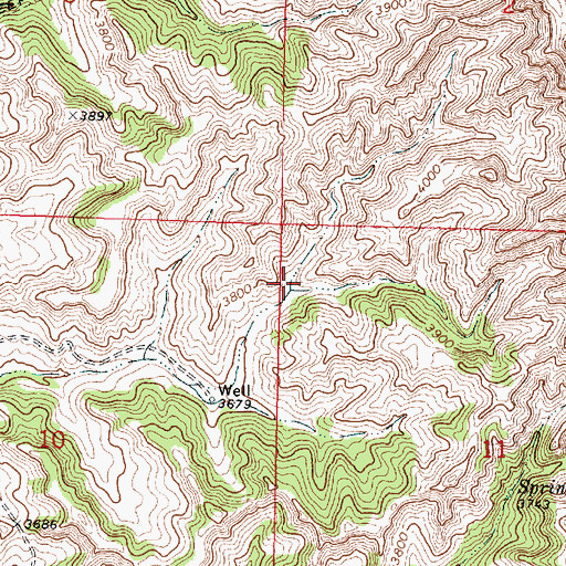 Topographic Map of 01N38E11BBCB01 Well, MT