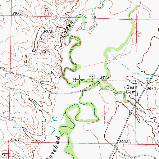 Topographic Map of 01N43E08ACCA01 Well, MT