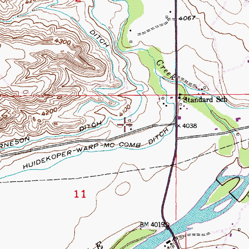Topographic Map of 01N14E11ACAA01 Well, MT