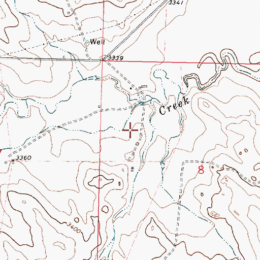 Topographic Map of 01N41E08CBAB01 Well, MT
