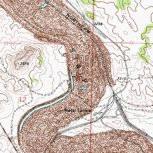 Topographic Map of 01N41E12ADAB01 Well, MT