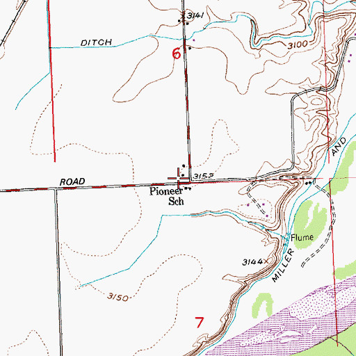 Topographic Map of 01N27E06CDDD01 Well, MT