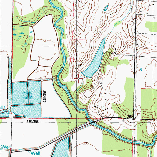 Topographic Map of Keller Lake Dam, AR
