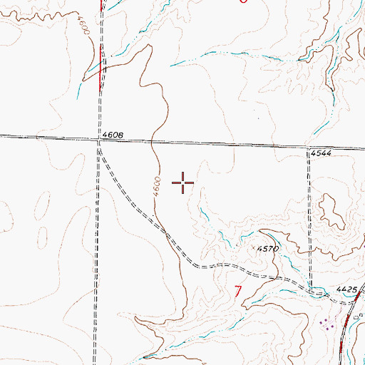 Topographic Map of 01N04W07BACA01 Well, MT
