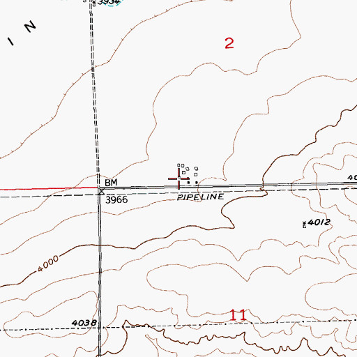 Topographic Map of 01N22E02CDCD01 Well, MT