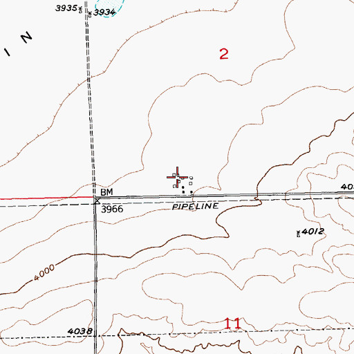 Topographic Map of 01N22E02CDCA01 Well, MT
