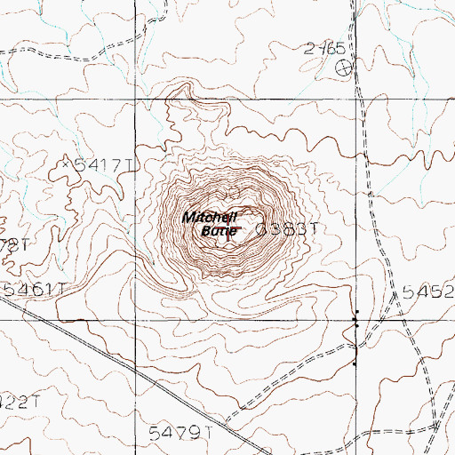 Topographic Map of Mitchell Butte, AZ