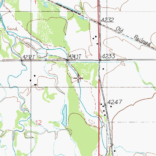 Topographic Map of 01N03E12AA__01 Well, MT