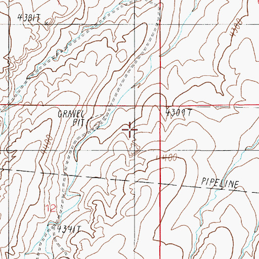Topographic Map of 01N02E12AA__01 Well, MT