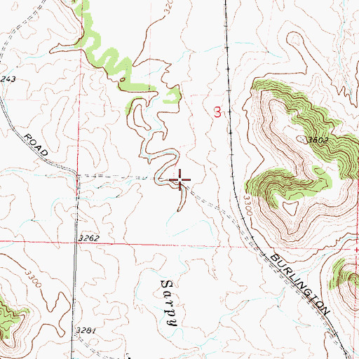 Topographic Map of 01N37E03CDAB01 Well, MT