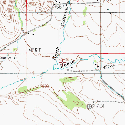 Topographic Map of 01N05E10BA__01 Well, MT