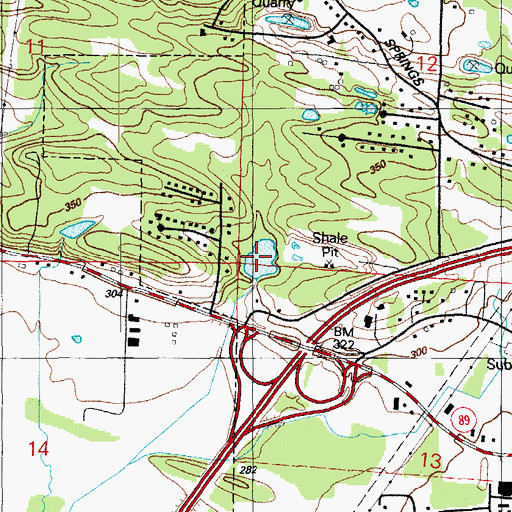 Topographic Map of Taton Lake, AR