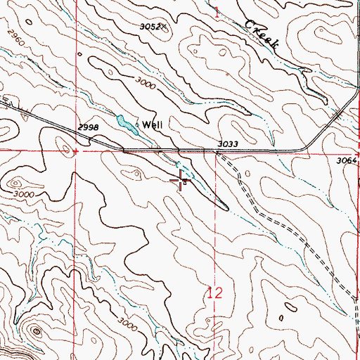 Topographic Map of 01N47E12BAAC01 Well, MT