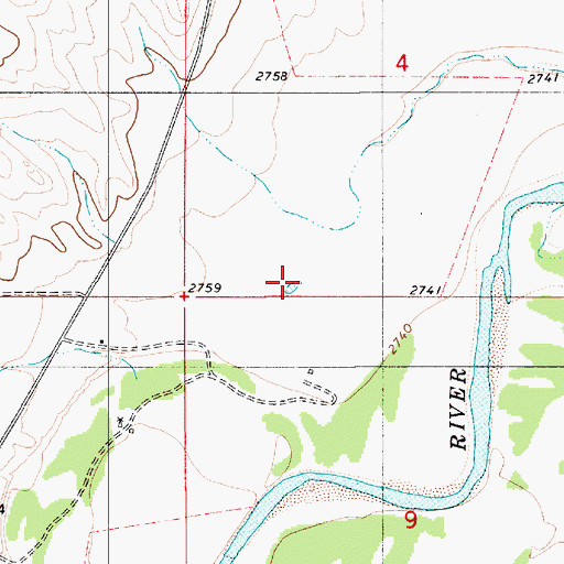 Topographic Map of 01N54E09BBDA01 Well, MT