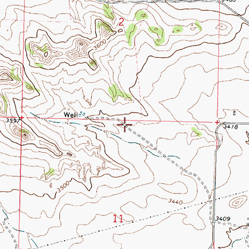 Topographic Map of 01N40E11ABBB01 Well, MT