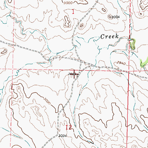 Topographic Map of 01N42E12ABBA01 Well, MT