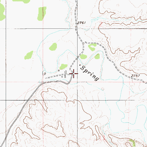 Topographic Map of 01N54E02CDCB01 Well, MT