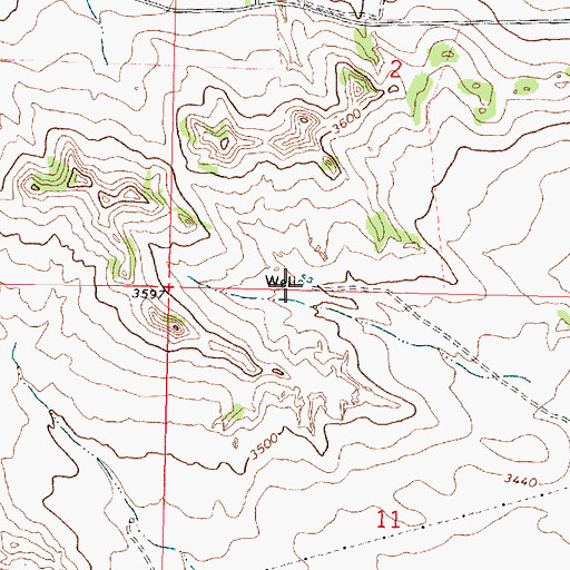 Topographic Map of 01N40E02CDCC01 Well, MT