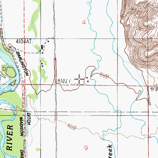 Topographic Map of 01N02E04DCCC01 Well, MT