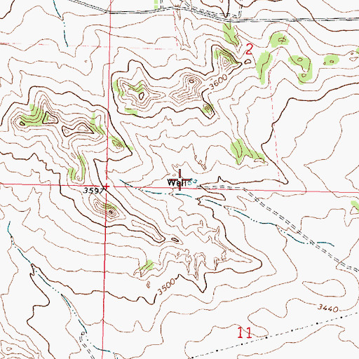 Topographic Map of 01N40E02CDCC01 Well, MT