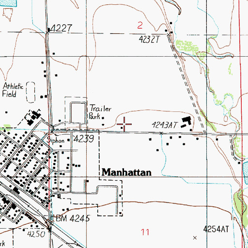 Topographic Map of 01N03E02CDD_01 Well, MT