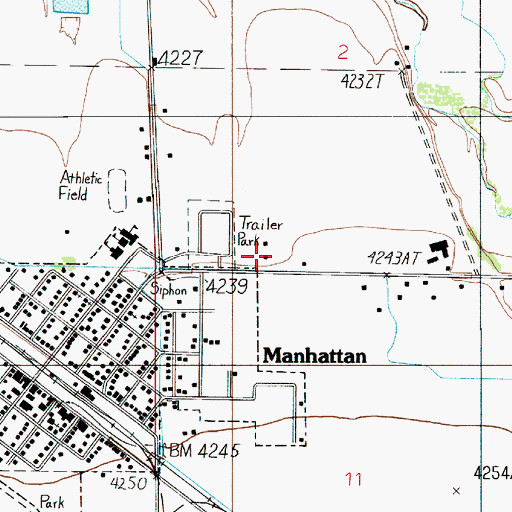 Topographic Map of 01N03E02CDC_01 Well, MT