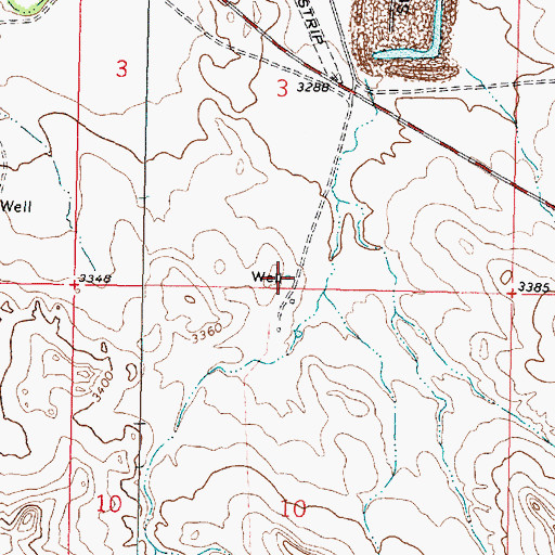 Topographic Map of 01N41E03CDDD01 Well, MT