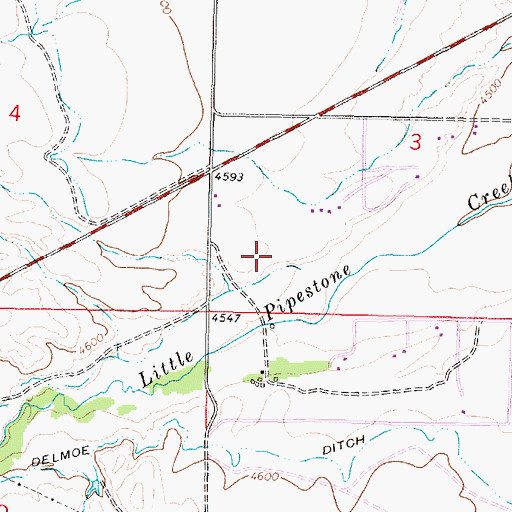 Topographic Map of 01N05W03CCAC01 Well, MT