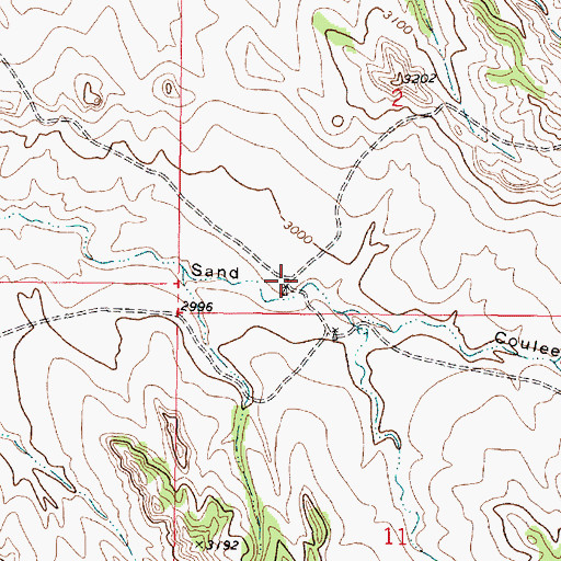 Topographic Map of 01N43E02CCDA01 Well, MT