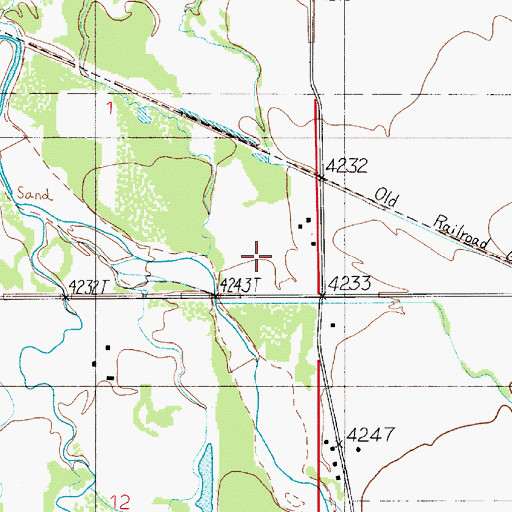 Topographic Map of 01N03E01DD__01 Well, MT