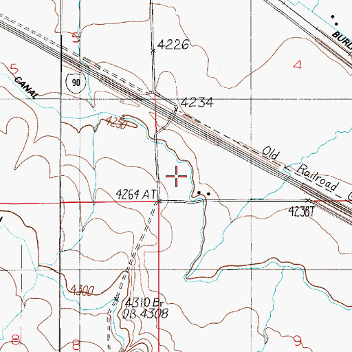 Topographic Map of 01N03E04CC__01 Well, MT