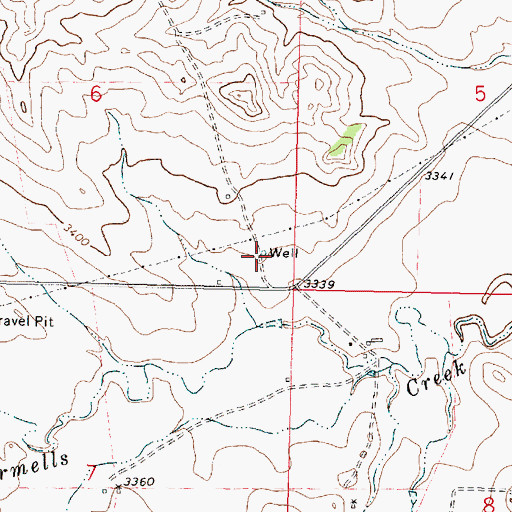 Topographic Map of 01N41E06DDDB01 Well, MT