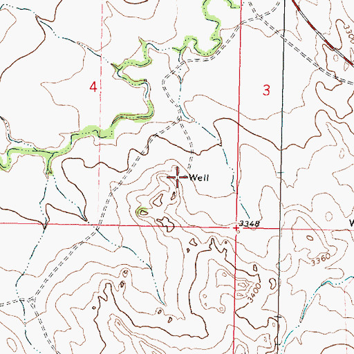 Topographic Map of 01N41E04DDBA01 Well, MT