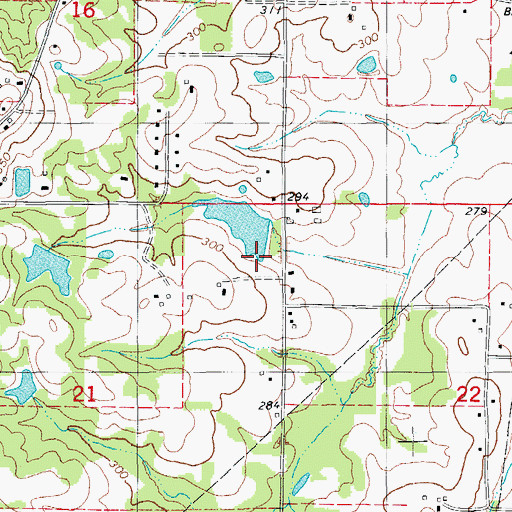 Topographic Map of Richmond Pond Dam, AR