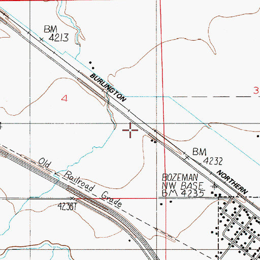 Topographic Map of 01N03E04DA__01 Well, MT
