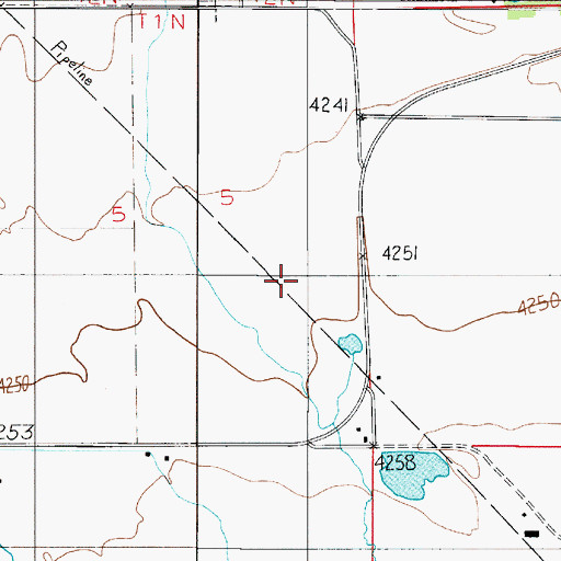 Topographic Map of 01N04E05DA__01 Well, MT