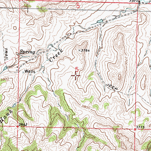 Topographic Map of 01N39E05CBB_01 Well, MT