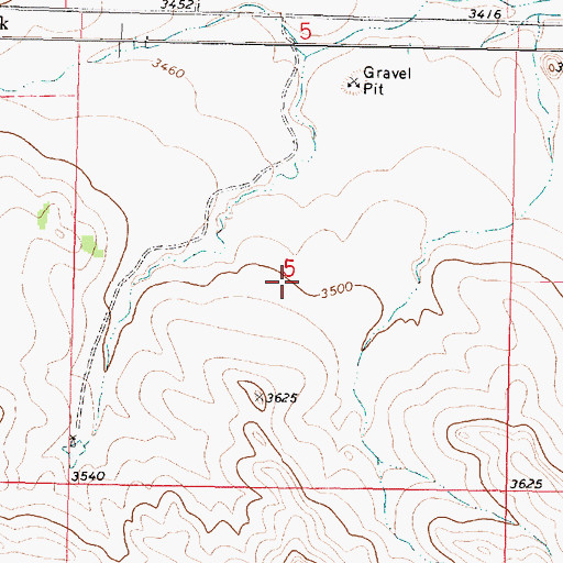 Topographic Map of 01N40E05DBBB01 Well, MT