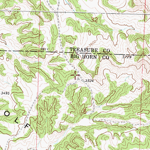 Topographic Map of 02N38E32CAAD01 Well, MT