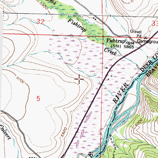 Topographic Map of 01N13W04BCBC01 Well, MT