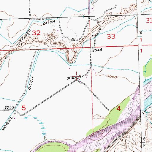 Topographic Map of 01N27E05AADC01 Well, MT