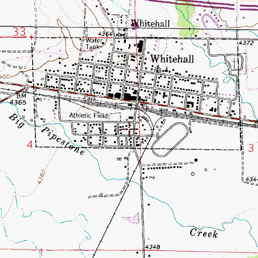 Topographic Map of 01N04W04ADDA01 Well, MT