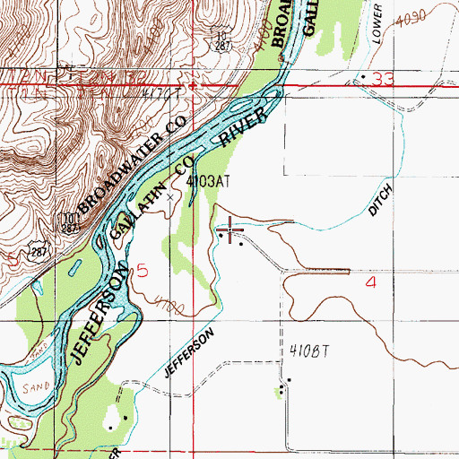 Topographic Map of 01N01E04BCDC01 Well, MT
