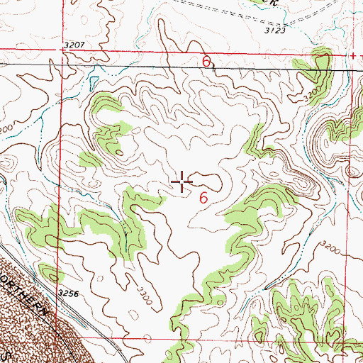 Topographic Map of 01N42E06BDDD01 Well, MT