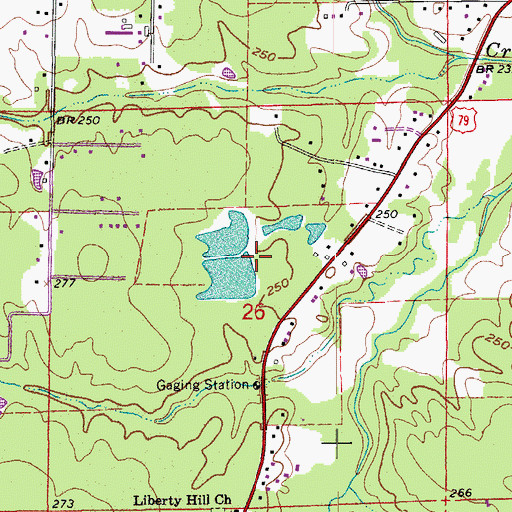 Topographic Map of Oakley Lake Number Two Dam, AR
