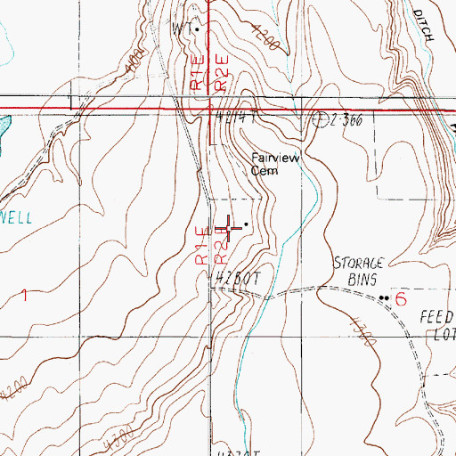 Topographic Map of 01N02E06BCBA01 Well, MT